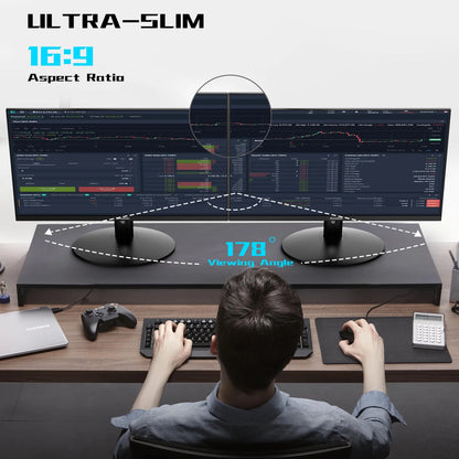 Ultra-Thin 24Inch 100Hz Gaming Monitor, FHD 1080P LED Monitor, 1920*1080P Monitor for Home Office, IPS HDR Computer Monitor HDMI Display with Low Blue Light, Free Sync, VESA Compatible